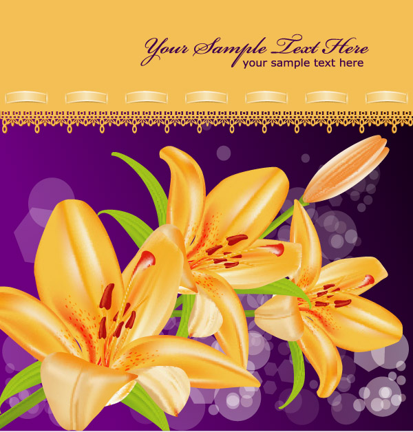 free vector Yellow lily vector 5